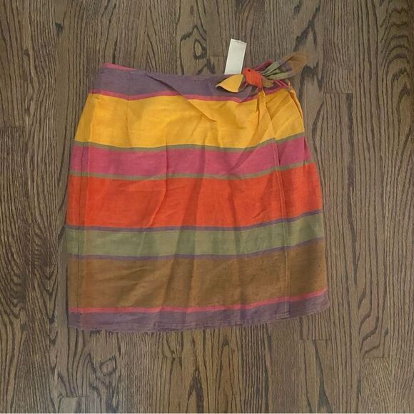 Vintage Eddie Bauer linen Southwestern sarong wrap mini skirt 8 - Picture 1 of 4